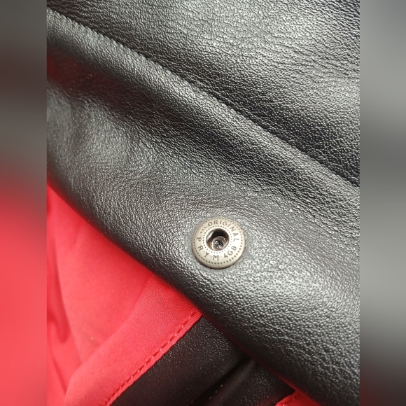 Vanson Motorcycle Bike Black Leather Jacket with Red, White, and Blue Accents. - Picture 15 of 15